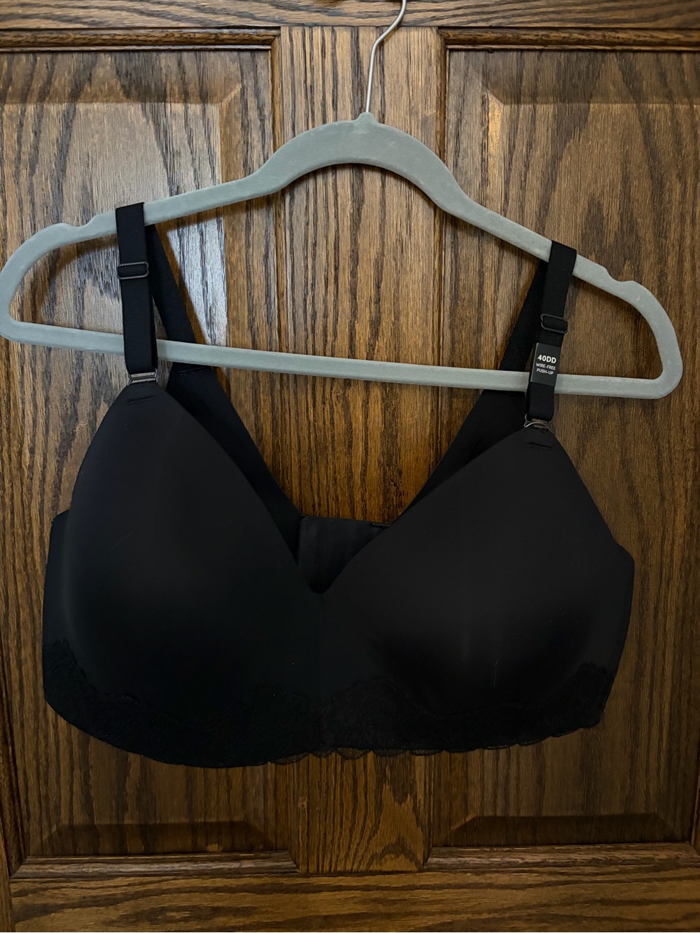 Torrid Black Wireless T-shirt Bra with Lace Band